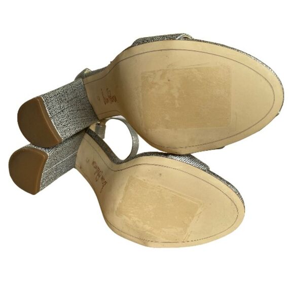 NEW Sam Edelman Yaro Block Heeled Open Toe Sandals Size 5 in Pewter Metallic - Picture 13 of 15